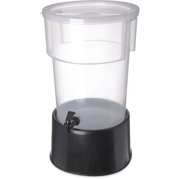 Round Dispenser w/Base, 5 gal., Black