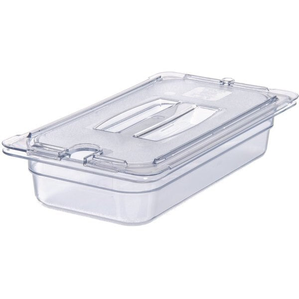 Univ Hndl Notchd Lid, 1/3 Food Pan, Cl, PK6