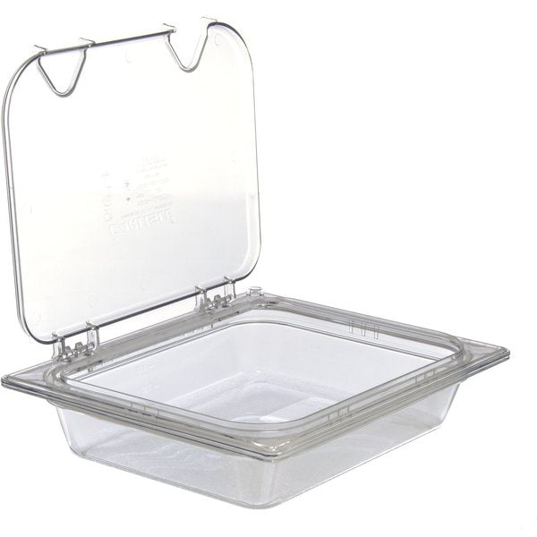 Hinged Univ Lid w/Hndl/Notch, 1/2 Sz, PK6