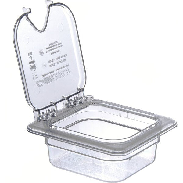 Hinged Univ Lid w/Hndl/Notch, 1/6 Sz, PK6