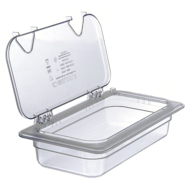 Hinged Univ Lid w/Hndl/Notch, 1/3 Sz, PK6