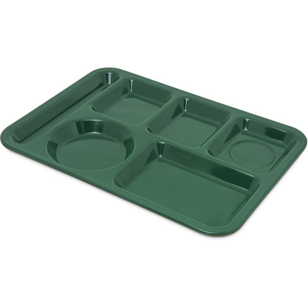 Lt Hand Hvy Wt, 6-Comp Tray, Grn, PK12