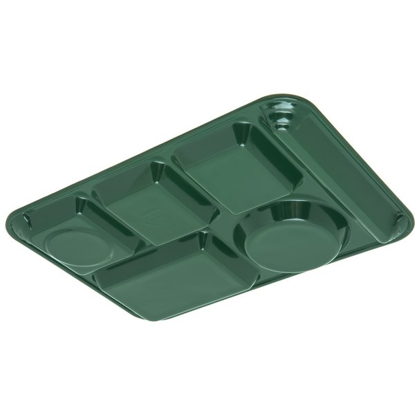 Lt Hand Hvy Wt, 6-Comp Tray, Grn, PK12