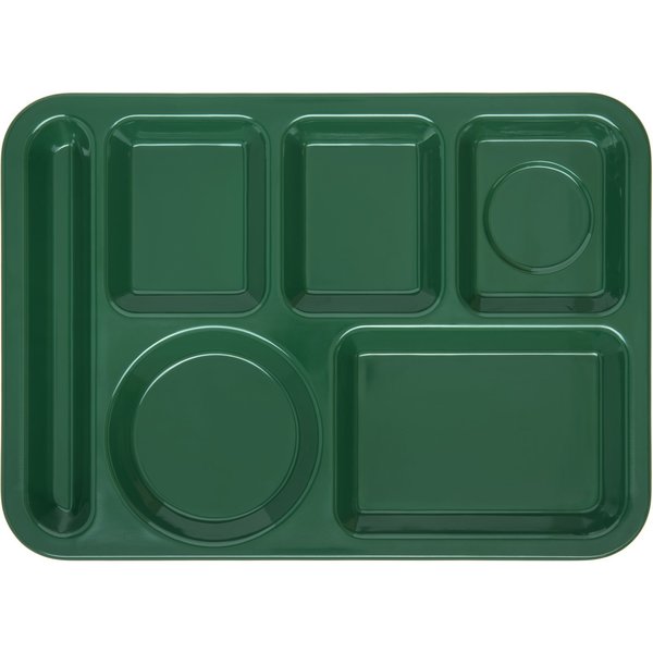 Lt Hand Hvy Wt, 6-Comp Tray, Grn, PK12