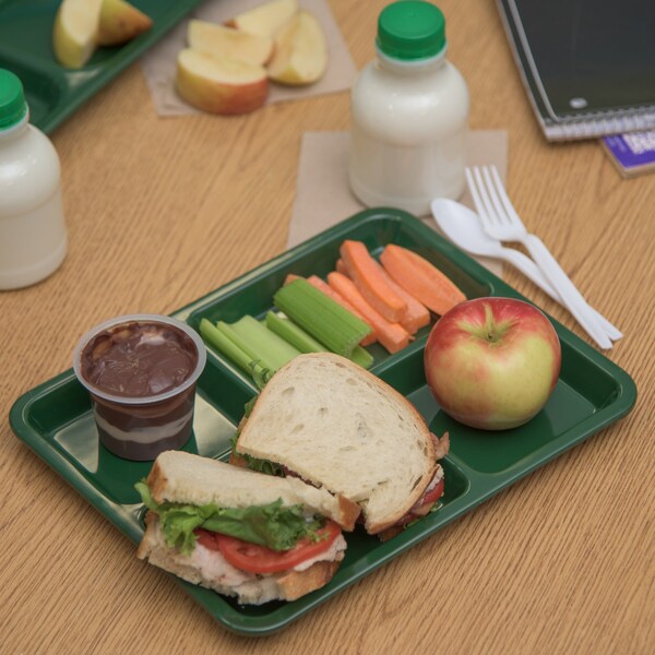 Tray, 4-Compartment, Forest Green, PK12