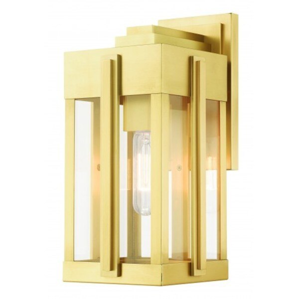 Natural Brass Outdoor Wall Lantern, 1 Lig