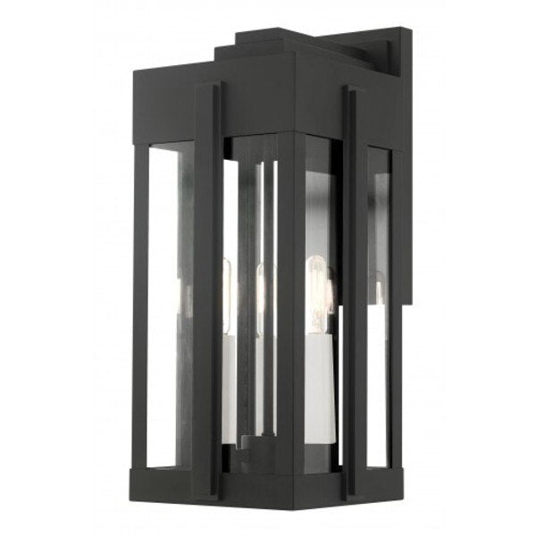 Black Outdoor Wall Lantern, 3 Light