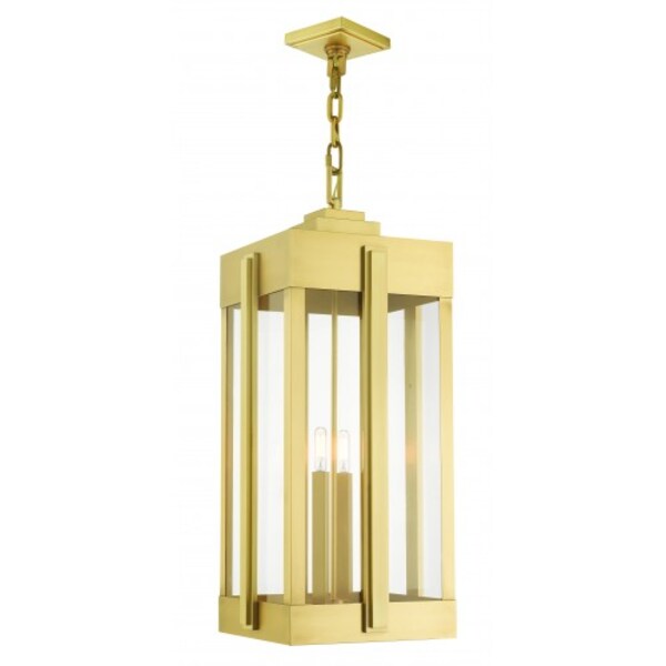 Natural Brass Outdoor Pendant Lantern, 4