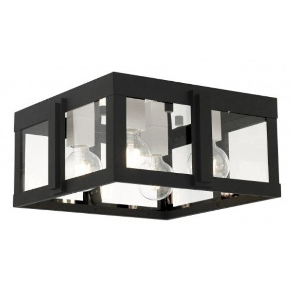 Black Outdoor Flush Mount, 4 Light