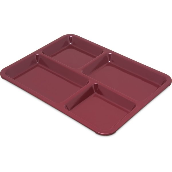 Tray, 4-Compartment, Dark Cranberry, PK12
