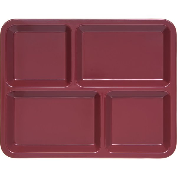 Tray, 4-Compartment, Dark Cranberry, PK12
