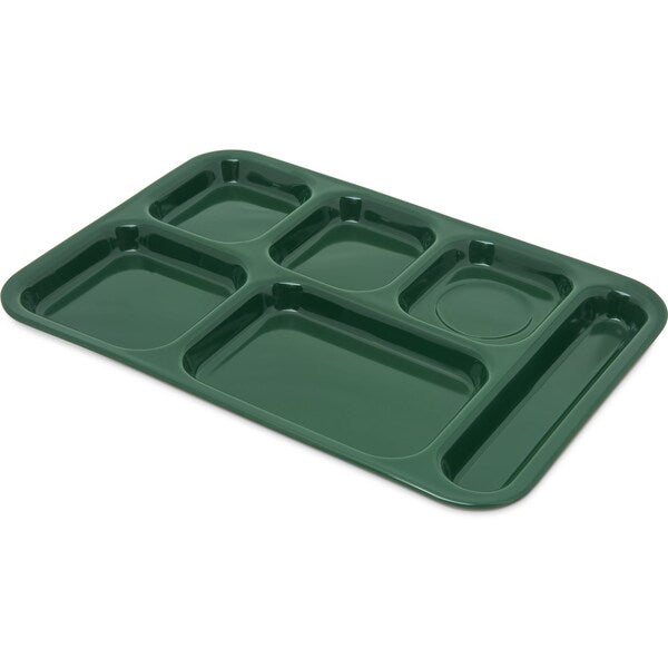 Right Hand 6 Comp Tray, Green, PK12