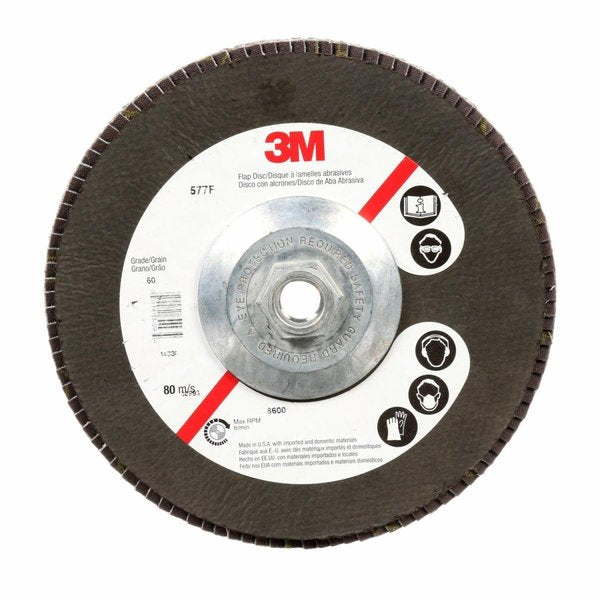 Flap Disc 577F, T27 7inx5/8-11 60 YF-weight, 5/pk