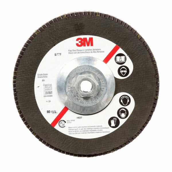 Flap Disc 577F, T27 Giant 4-1/2inx5/8-11 80 YF-weight, 10/pk
