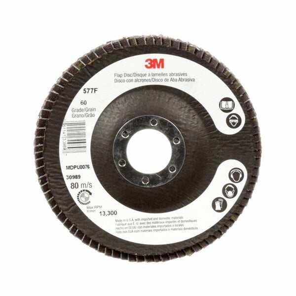 Flap Disc 577F, T29 Giant 4-1/2inx7/8 in 80 YF-weight, 10/pk