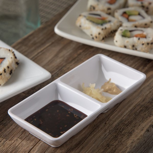 Melamine Dbl Sqr Ramekin, 2 oz., Wt, PK24