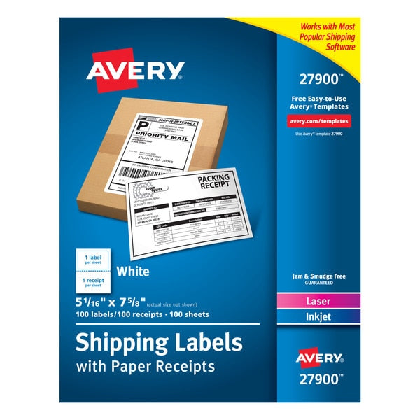 Shipping Labels/Paper Receipt, 5-1, PK100