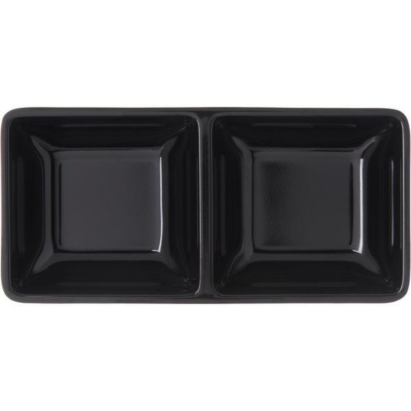 Melamine Dbl Sqr Ramekin, 2 oz., Bk, PK24