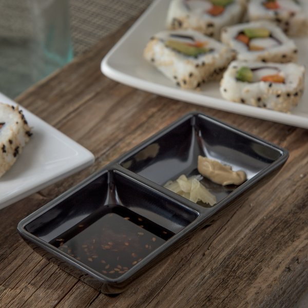 Melamine Dbl Sqr Ramekin, 2 oz., Bk, PK24