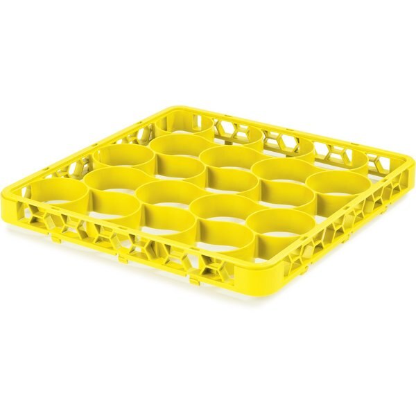 Shrt Glass Rack Ext, 20 Comp, Ylw, PK6