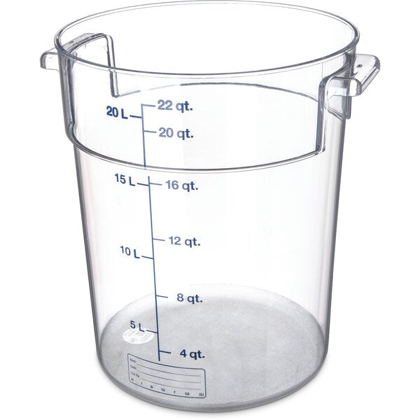 Round Container, 22 qt., Clr, PK6