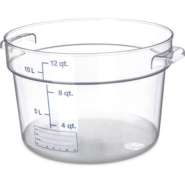 Round Container, 12 qt., Clr, PK6