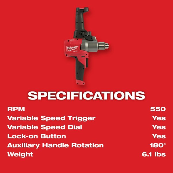 M18 FUEL Mud Mixer w/180Â° Handle