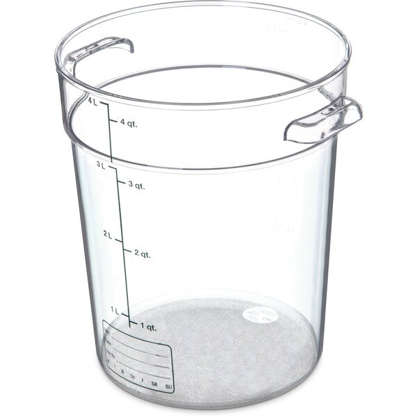 Round Container, 4 qt., Clr, PK12