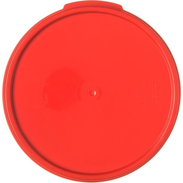 Round Container Lid, 6-8 qt., Red, PK12