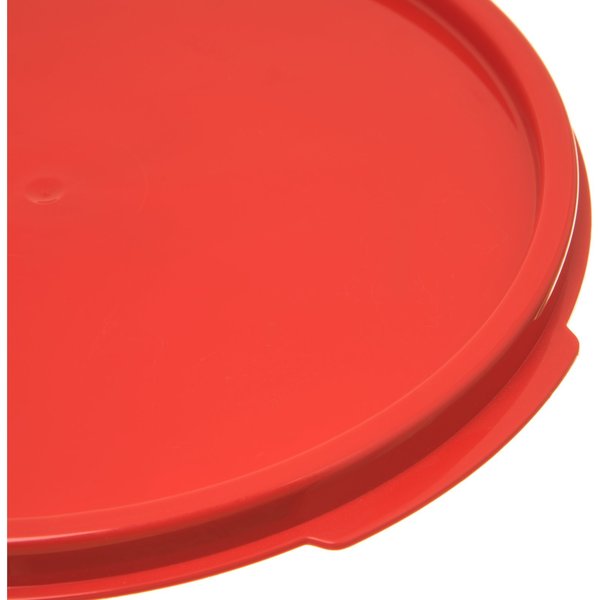 Round Container Lid, 6-8 qt., Red, PK12