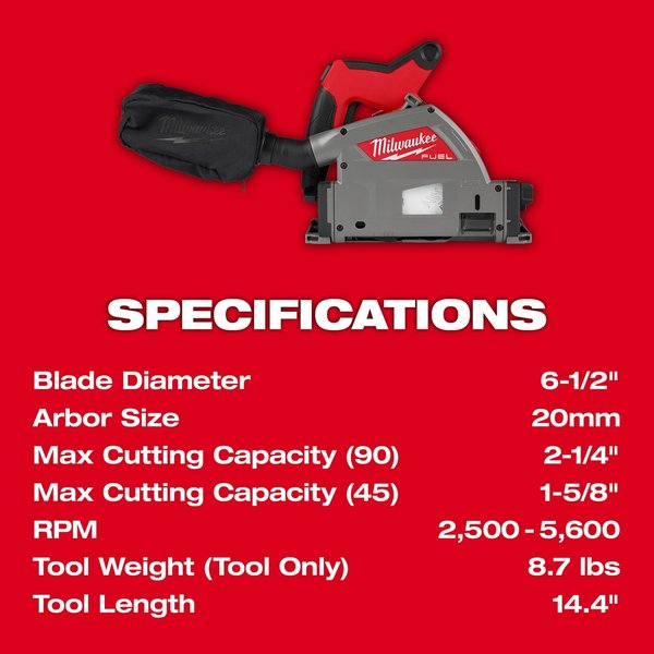 M18 FUEL 6-1/2 in. Plunge Track Saw (Tool Only)