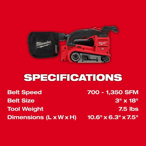 M18 FUEL 3 in. x 18 in. Belt Sander (Tool Only)