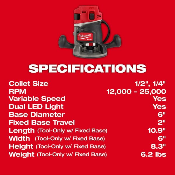 M18 FUEL 1/2 in. Router (Tool Only)