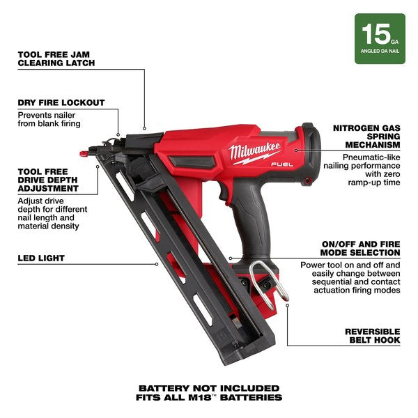 M18 FUEL 15 Gauge Finish Nailer (Tool Only)