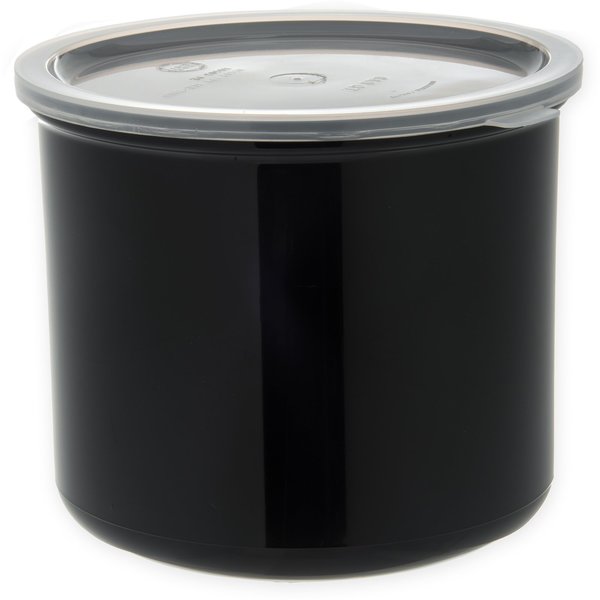Crock w/Lid, 4 qt., Black, PK6
