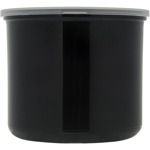 Crock w/Lid, 4 qt., Black, PK6