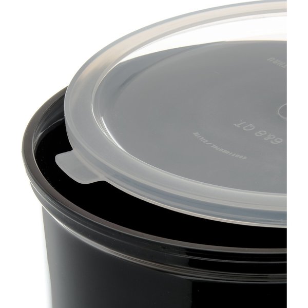 Crock w/Lid, 4 qt., Black, PK6