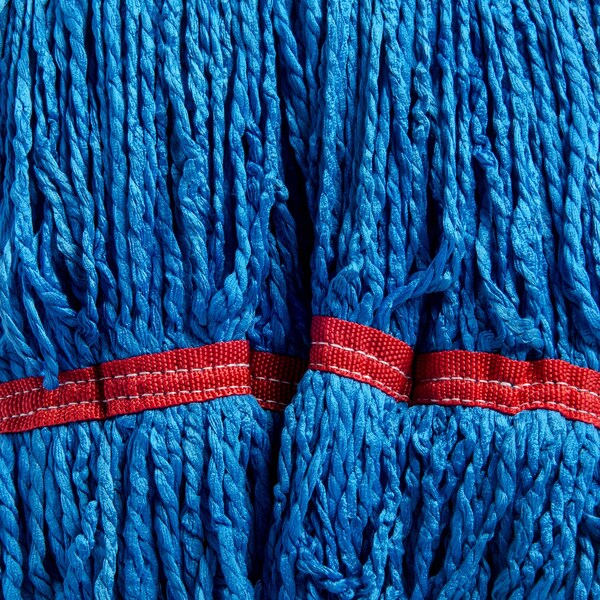 Looped-End Wet Mop, Blue, Microfiber, PK12, 36942014