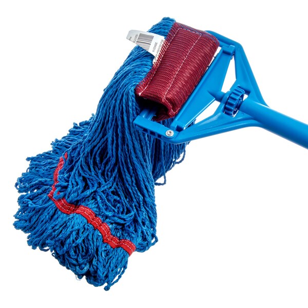 Looped-End Wet Mop, Blue, Microfiber, PK12, 36942014