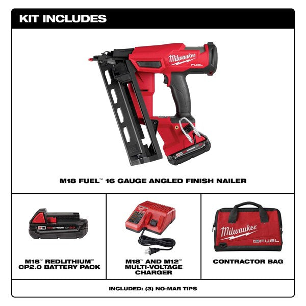 M18 FUEL 16 Gauge Angled Finish Nailer Kit