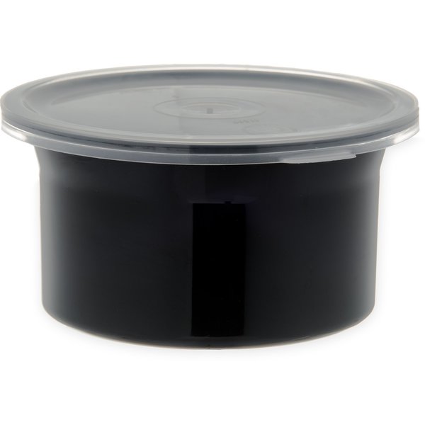 Crock w/Lid, 0.6 qt., Black, PK12