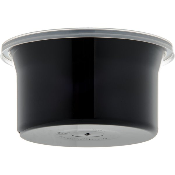 Crock w/Lid, 0.6 qt., Black, PK12