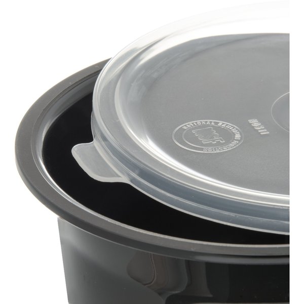 Crock w/Lid, 0.6 qt., Black, PK12