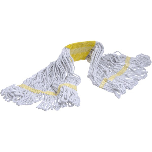 Small Band Mop, Looped-End, Yellow Band, PK12