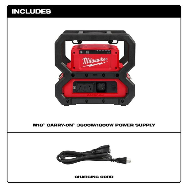M18 CARRY-ON 3600W/1800W Power Supply (Tool Only)