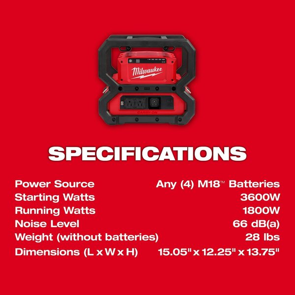 M18 CARRY-ON 3600W/1800W Power Supply (Tool Only)