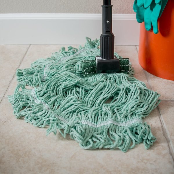 Medium Looped-End Wet Mop, Green Band, PK12, 369478B09