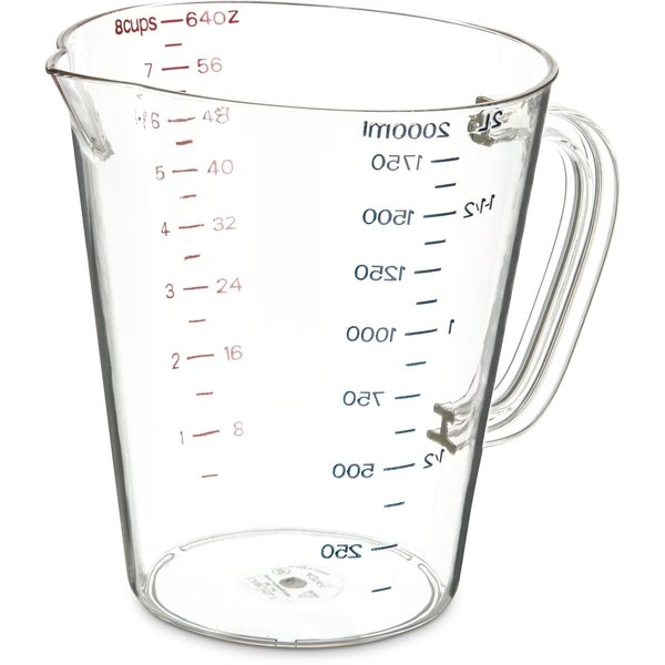 Commercial Measuring Cup, 1/2 gal., Cl, PK6