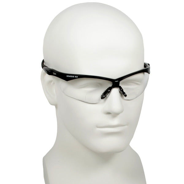 Nemesis Readers Safety Glasses, Clear Lenses, +1.0 Diopters, Clear Frame, Unisex, 1 Pair