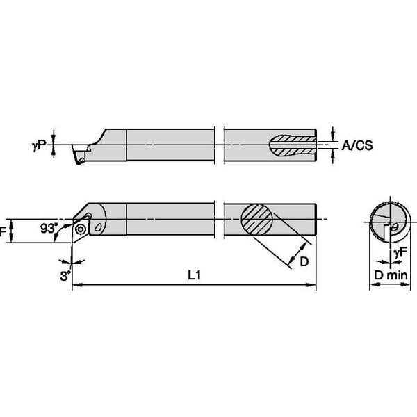 Thread Turning Toolholder, E25TSDUCR11